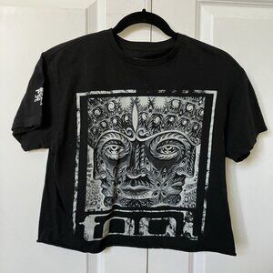 2008 Tool T-shirt Womens M Cropped Tour Band Graphic Tee Metal Prog